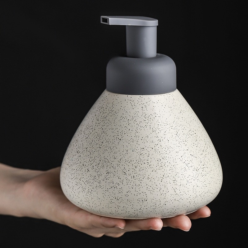 Fürdőszoba kerámia hab adagoló/nyomóhabpalack/buborékos szappanadagoló/porcelán tusfürdős flakon konyhába 360ml