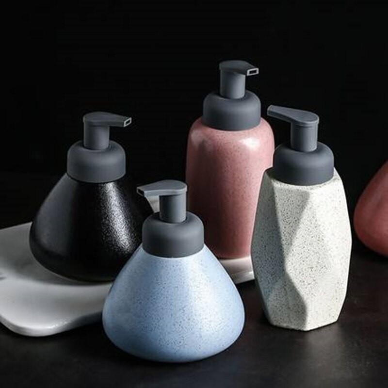 Fürdőszoba kerámia hab adagoló/nyomóhabpalack/buborékos szappanadagoló/porcelán tusfürdős flakon konyhába 360ml