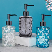 Juodas stiklinis muilo dozatorius rankų dezinfekcijos buteliukas vonios kambarys didelis su skysčiu, tušti buteliukai 330 ml