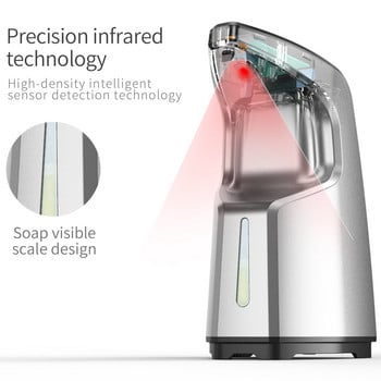 PUPWONG Дозатор за сапун Автоматичен допир Автоматичен интелигентен сензор Течен дозатор за дезинфектант за ръце за кухня Баня