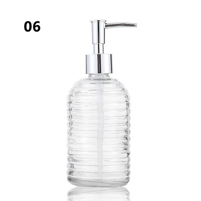 450 ml Stiklo Vintage rankinio slėgio skysto muilo dozatorius Vonios kriauklės priedas Didelės talpos neslystantis baltas sidabras