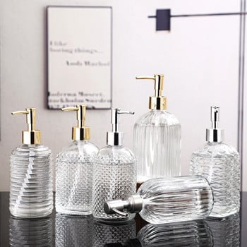400ml Storage Glass Χειροκίνητα Αντιολισθητικά μπουκάλια αποθήκευσης μεγάλης χωρητικότητας για αξεσουάρ μπάνιου σπιτιού