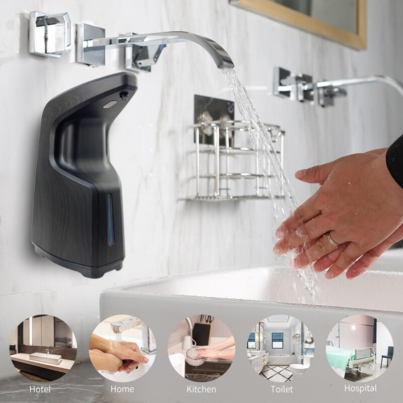 PUPWONG Dozator de săpun cu spumă Dispenser automat de săpun fără atingere 15,2 oz/450 ml Dispenser de săpun de mână cu spumă cu baterie