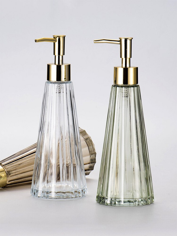 Üvegápoló palack testszappan/sampon/arclemosó adagoló flakon Push típusú hordozható lotionpalack Otthoni dekorációs asztali díszek
