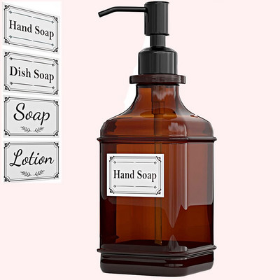 Dozatoare de săpun de mână de 500 ml Flacon de sticlă chihlimbar gros, rezistent la rugină, recipient cu pompă din oțel inoxidabil pentru loțiune de săpun ulei esențial