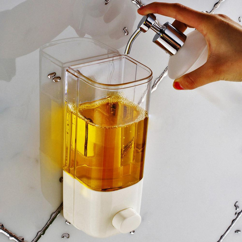 500 ml falra szerelhető szappanadagoló fürdőszobai fertőtlenítő sampon tusfürdő tartály