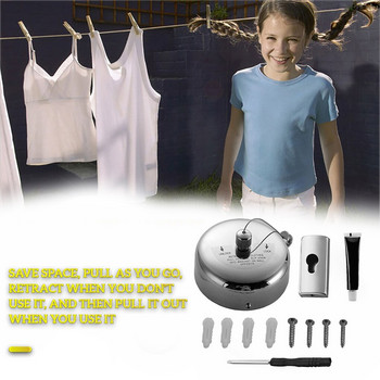 3,8 м сушилня за дрехи Въже Домашно съхранение Неръждаема стомана Прибиращи се въжета Сушилня за дрехи Организатор Закачалка за пране