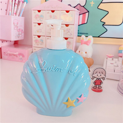 Cute Shell parfüm alakú fürdőszoba samponos flakon 250 ml/350 ml szappanadagoló testápoló hajbalzsam újratölthető flakon