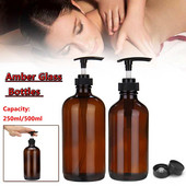 Barna üvegszappan adagoló 250 ml 500 ml-es fürdőszobai kiszállító flakon samponhoz tusfürdős hajbalzsam Simple Press pumpás flakon