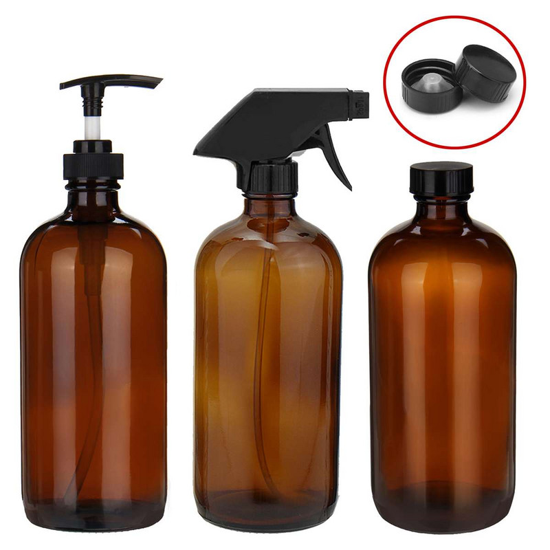 Barna üvegszappan adagoló 250 ml 500 ml-es fürdőszobai kiszállító flakon samponhoz tusfürdős hajbalzsam Simple Press pumpás flakon