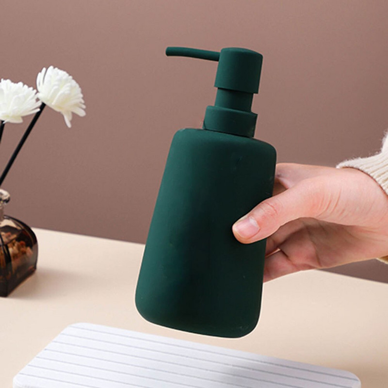 Matt kerámia szappanadagoló fürdőszobai 260 ml-es 400 ml-es folyékony, üres utántöltős palackos kézfertőtlenítő tusfürdő samponos flakonok