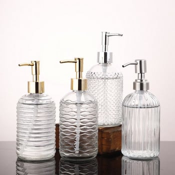 400ML 400ML Soap Dispenser Glass Shampoo Sanitizer Bottle Hair Conditioner Shower Gel Manual Press Dispenser Αξεσουάρ μπάνιου