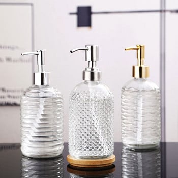 400ML 400ML Soap Dispenser Glass Shampoo Sanitizer Bottle Hair Conditioner Shower Gel Manual Press Dispenser Αξεσουάρ μπάνιου