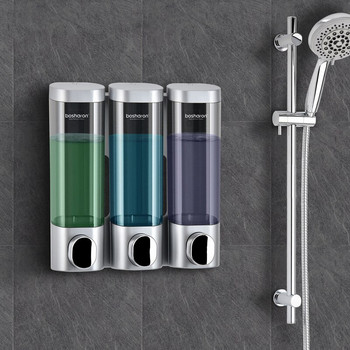 Дозатори за течен сапун, монтирани на стена, сензорен дозатор за шампоан за баня за душ, измиване на тяло, кухненски контейнер за дезинфектант за ръце