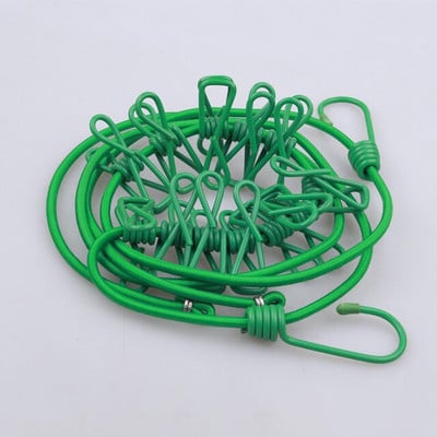 174 cm-es elasztikus mosókötél 12 kapcsos utazási hordozható, kihúzható ruhakötél Otthoni zoknik Fehérnemű Ruhaakasztó