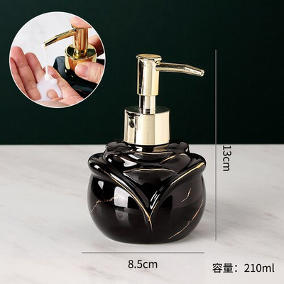 Sticlă de loțiune din ceramică Dispenser decorativ din ceramică pentru dezinfectant pentru mâini Flacon dezinfectant Dozator de săpun Tavă dreptunghiulară din ceramică