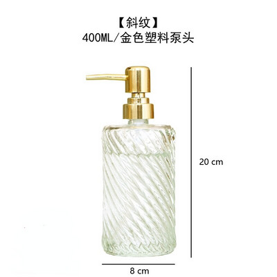 400 ml-es átlátszó üveg lotion palack kézfertőtlenítő palack sampon flakon tusfürdő flakon fürdőszobai kiegészítők szappanadagoló