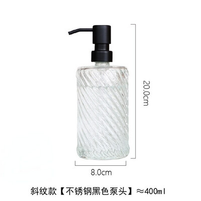 400 ml-es átlátszó üveg lotion palack kézfertőtlenítő palack sampon flakon tusfürdő flakon fürdőszobai kiegészítők szappanadagoló