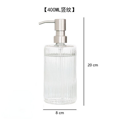 400 ml-es átlátszó üveg lotion palack kézfertőtlenítő palack sampon flakon tusfürdő flakon fürdőszobai kiegészítők szappanadagoló