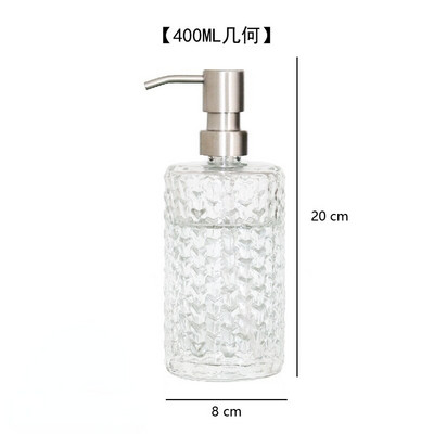 400 ml-es átlátszó üveg lotion palack kézfertőtlenítő palack sampon flakon tusfürdő flakon fürdőszobai kiegészítők szappanadagoló