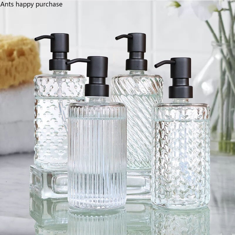 400 ml-es átlátszó üveg lotion palack kézfertőtlenítő palack sampon flakon tusfürdő flakon fürdőszobai kiegészítők szappanadagoló