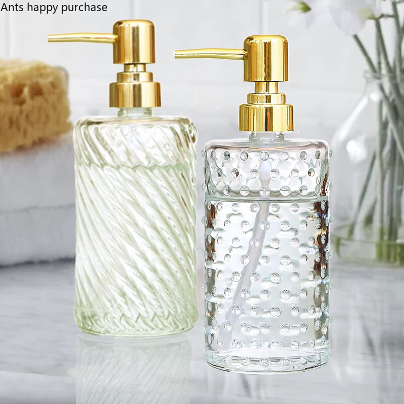400 ml-es átlátszó üveg lotion palack kézfertőtlenítő palack sampon flakon tusfürdő flakon fürdőszobai kiegészítők szappanadagoló