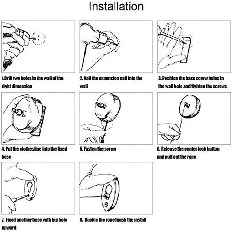 Állítható beltéri kültéri tartós, lyukasztás nélküli ruhaszál rozsdamentes acél drót teleszkópos