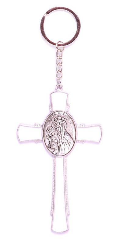 Ключодържател Ahelos, Кръст, Метален, Черен, 11х6.5 см