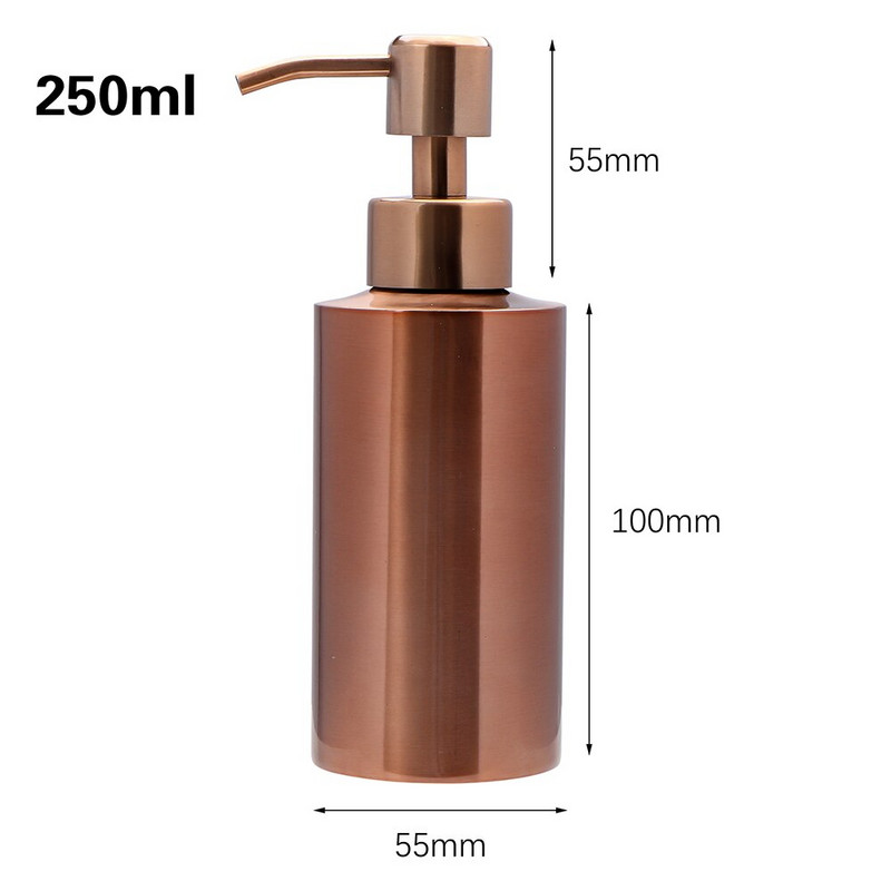 250/350/550 ml Rose Goldr folyékony szappanadagoló pumpás flakon lotion kézfertőtlenítő sampon rozsdamentes acél flakon Fürdőszoba