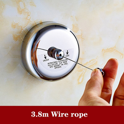 Sieninis nerūdijančio plieno ištraukiama drabužių linija namuose Vidaus lauko skalbinių kabykla Drabužių vonios kambario džiovinimo lentynos virvė