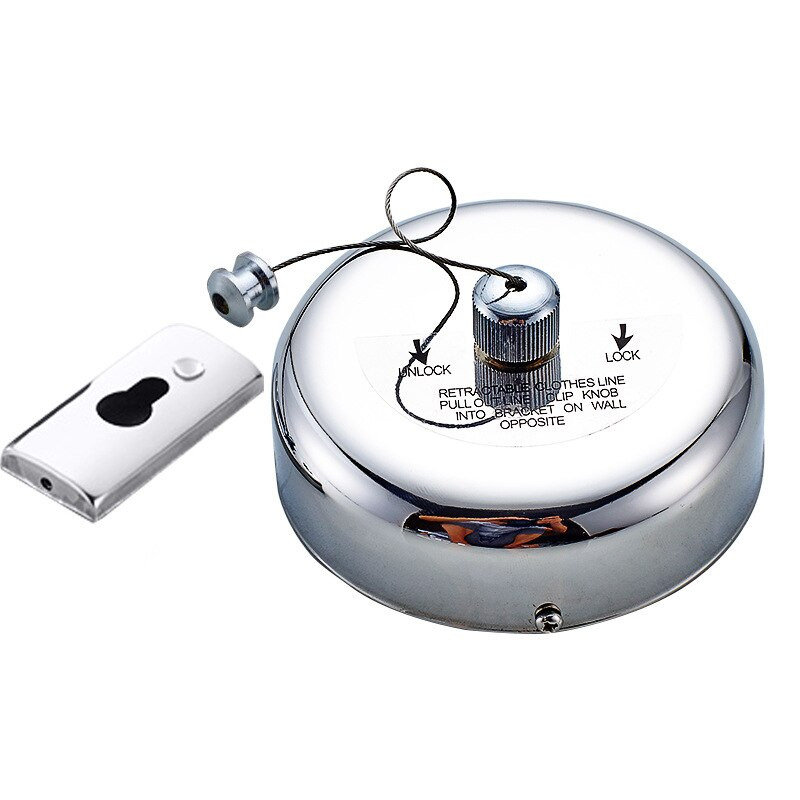 Sieninis nerūdijančio plieno ištraukiama drabužių linija namuose Vidaus lauko skalbinių kabykla Drabužių vonios kambario džiovinimo lentynos virvė