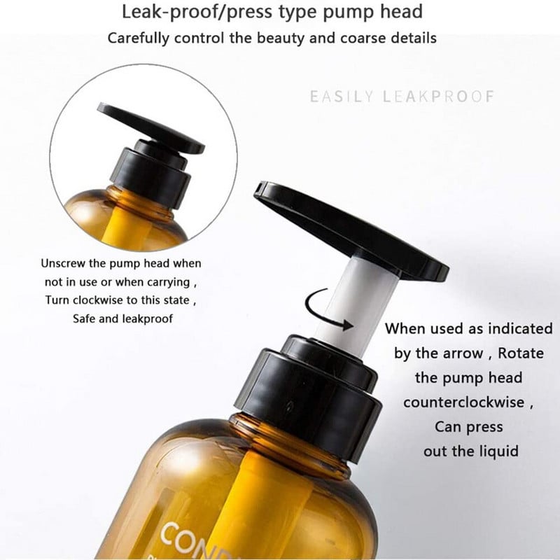 3 vnt. / rinkinys Muilo dozatorius vonios kambario šampūno buteliuko kondicionierius kūno muilo buteliukas Didelės talpos losjono presas tuščias buteliukas 500 ml