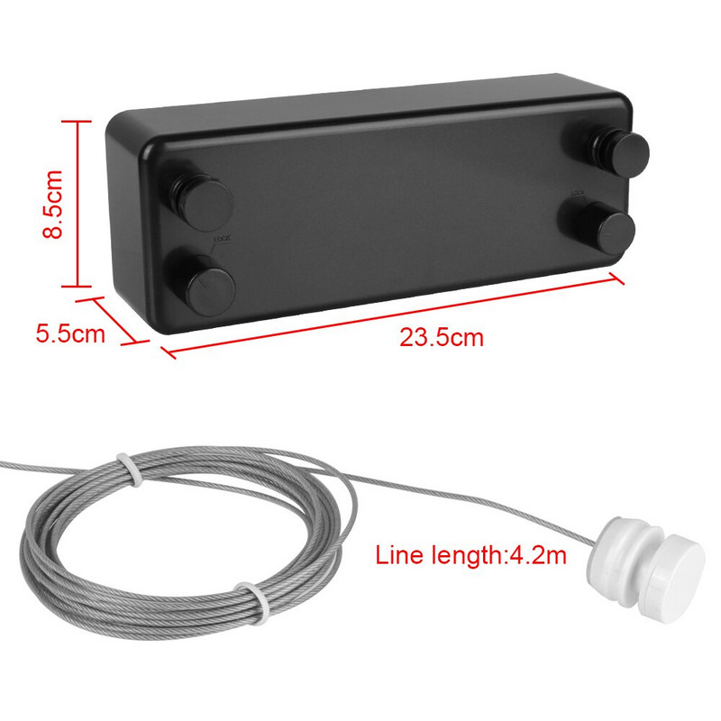 Drabužių džiovinimo lentyna 4,2 m rūbų virvė, ištraukiama vonios kambario priedai Dviejų sluoksnių skalbinių kabykla