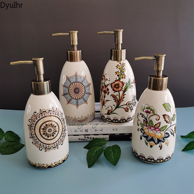 Керамична бутилка за дезинфектант за ръце Creative American style душ гел детергент течно бутилиране дозатор за кухненски сапун DyuIhr