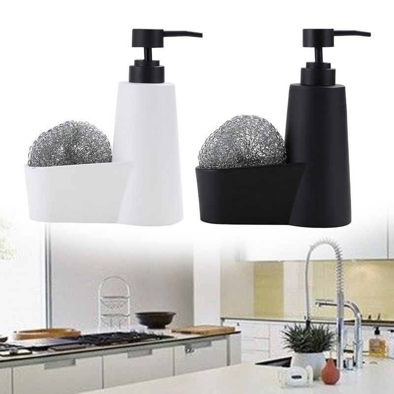 2 az 1-ben folyékony szappanadagoló palack tárolódoboz tárolódobozos szivacstartó szappantartókkal