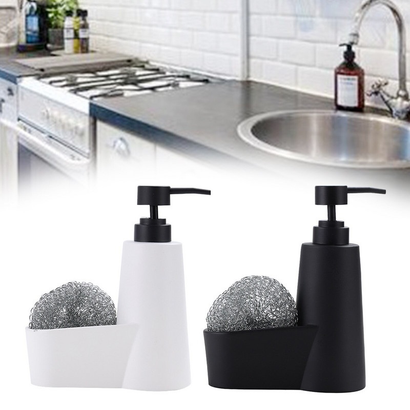 2 az 1-ben folyékony szappanadagoló palack tárolódoboz tárolódobozos szivacstartó szappantartókkal