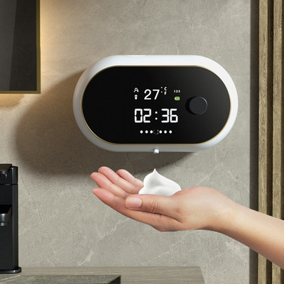 Xiaomi 450ML automatikus folyékony habszappan adagoló falra szerelhető érintésmentes érzékelő hab gép USB töltési idő hőmérséklet kijelző