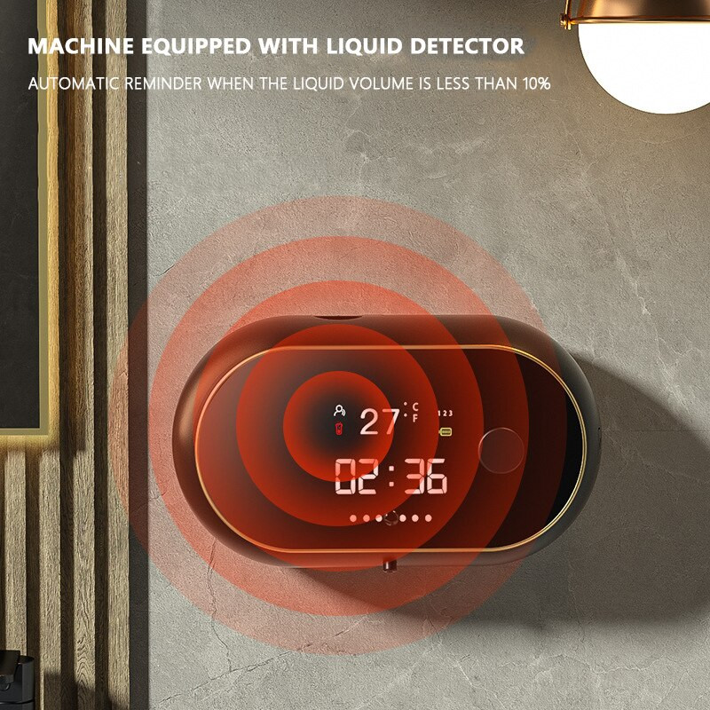 Xiaomi 450ML automatikus folyékony habszappan adagoló falra szerelhető érintésmentes érzékelő hab gép USB töltési idő hőmérséklet kijelző