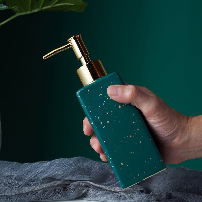 Kerámia luxus fürdőszoba márvány szappanadagoló pumpás flakon tusfürdő sampon Nordic Chic otthoni pár csésze szappan mosogató eszközök