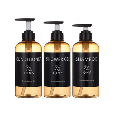 3 buc/set sticle dozator de sapun Șampon de baie Balsam de duș Sticle reîncărcabile cu etichete 500ML/10.58zo