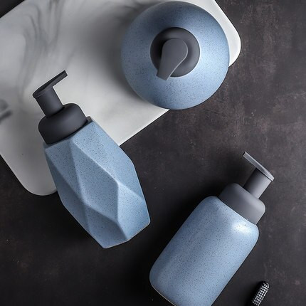 Fürdőszobakiegészítők Mousse szappanadagoló Kerámia tusfürdős palack kézi szappanos flakon Nordic Foam emulzió nyomópalack