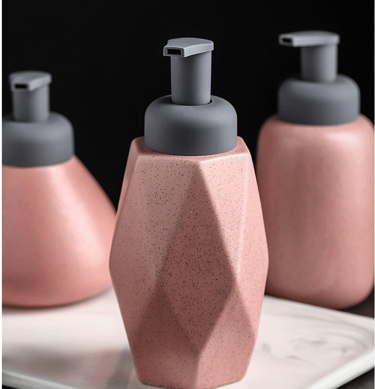 Fürdőszobakiegészítők Mousse szappanadagoló Kerámia tusfürdős palack kézi szappanos flakon Nordic Foam emulzió nyomópalack