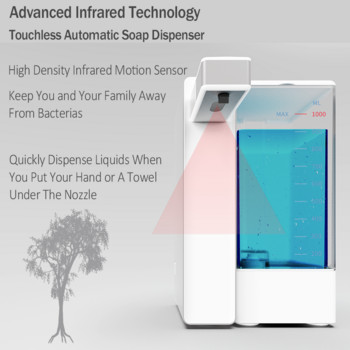 PUPWONG Metal Hand Sanitizer Dispenser 1000ml Automatic Touchless Sensor Liquid Soap Dispenser για μπάνιο κουζίνας