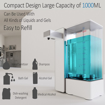 PUPWONG Metal Hand Sanitizer Dispenser 1000ml Automatic Touchless Sensor Liquid Soap Dispenser για μπάνιο κουζίνας