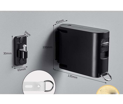 Vidinė nematoma drabužių linija su kabyklos skyle Ištraukiama drabužių virvė, džiovinimo lentyna, balkonas, drabužių linija be gręžimo ZC274