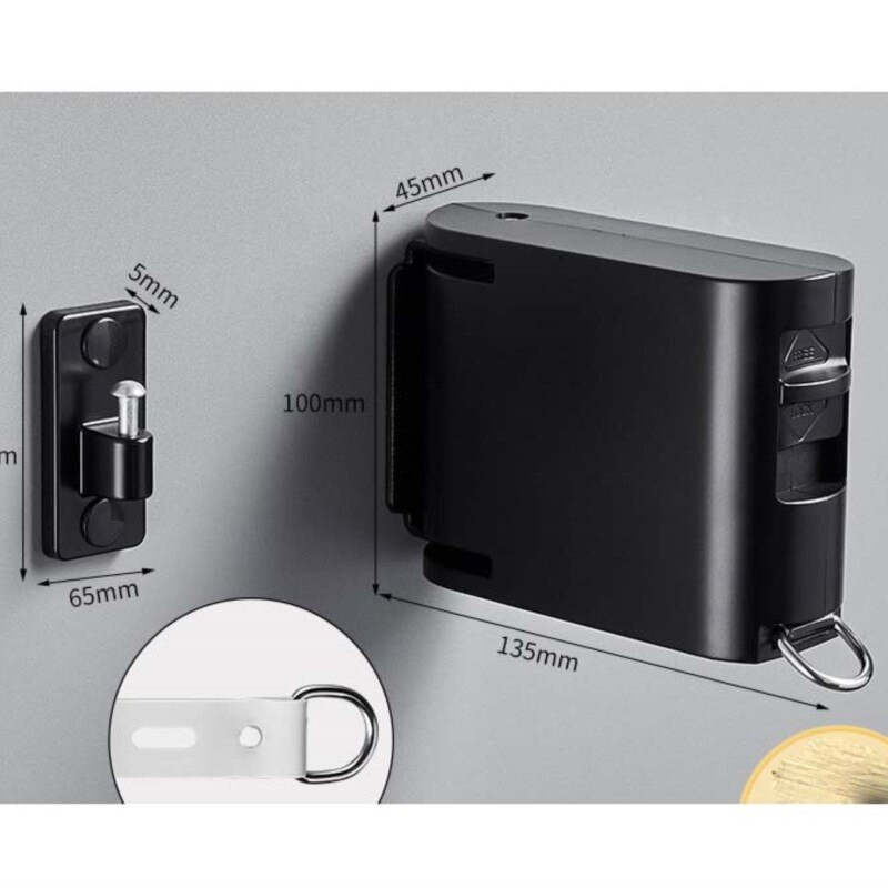 Vidinė nematoma drabužių linija su kabyklos skyle Ištraukiama drabužių virvė, džiovinimo lentyna, balkonas, drabužių linija be gręžimo ZC274