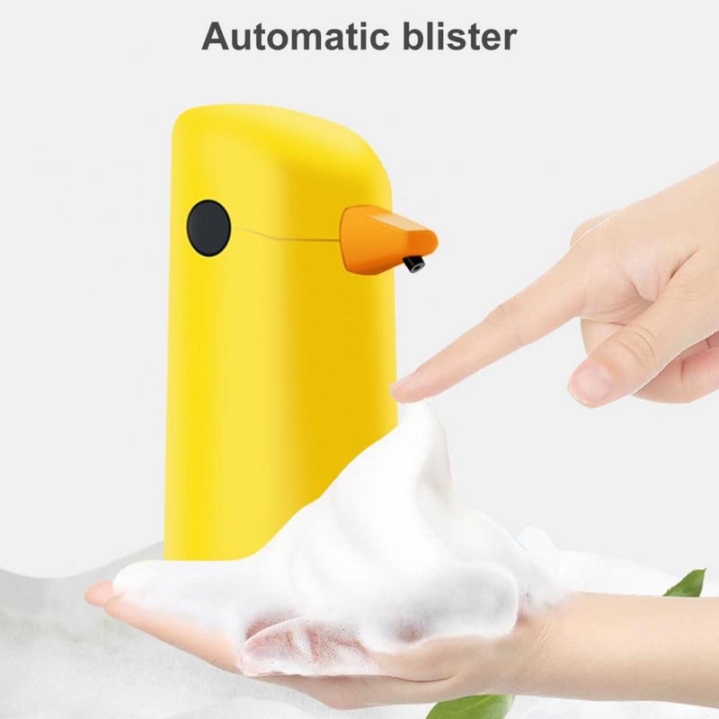 220 ml muilo dozatorius Cartoon Duck Design su baterijomis valdomas reguliuojamas saugojimo ABS automatinis indukcinis rankų dezinfekcijos dozatorius