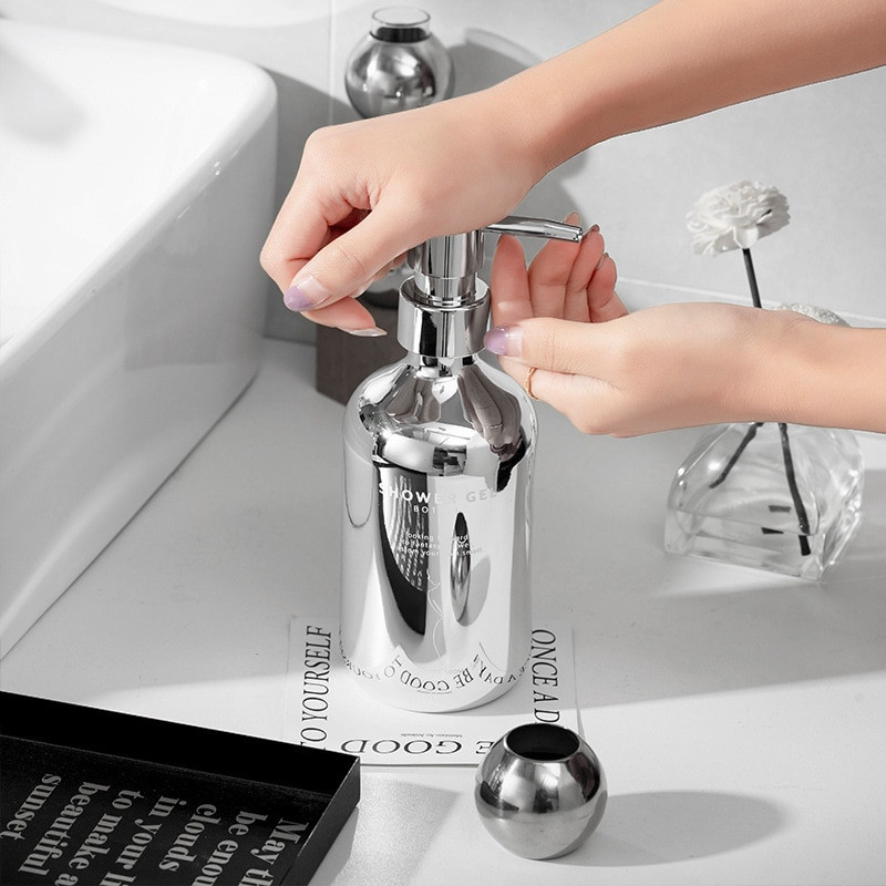 Dozatoare de săpun de baie de 500 ml, loțiune reîncărcabilă, șampon, suport pentru gel de duș, dozator portabil de călătorie, sticla goală cu pompă de baie