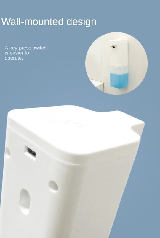 Automatinis muilo dozatorius 400ml putplasčio sieninis USB įkraunamas skysto muilo buteliuko dozatorius vonios kambario reikmenims virtuvei