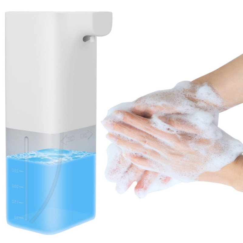 Automatinis muilo dozatorius 400ml putplasčio sieninis USB įkraunamas skysto muilo buteliuko dozatorius vonios kambario reikmenims virtuvei